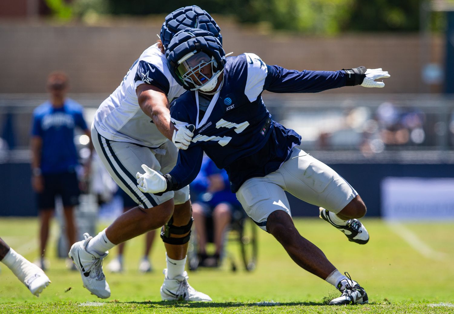 Dallas Cowboys linebacker Micah Parsons runs during practice.
